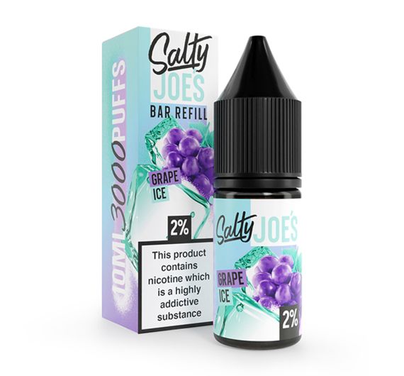 Ricarica Bar di Salty Joe's - Grape Ice - 10ml Liquido (Sale di Nicotina) 20 mg/ml Nikotin