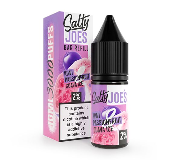 Ricarica Bar di Salty Joe's - Kiwi Frutto della Passione Guava Ghiacciata - 10ml Liquido (Sale di Nicotina)