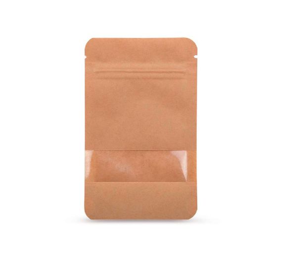 Standbodenbeutel Kraftpapier mit Fenster für 250ml Standbodenbeutel Kraftpapier mit Fenster für 250ml