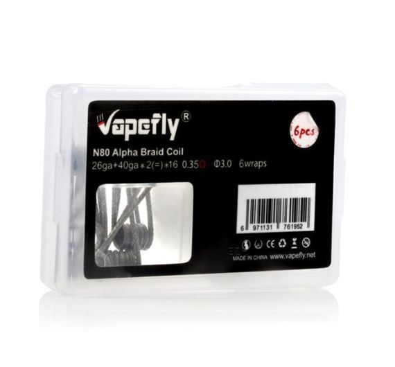 Vapefly 6 Stk. Coils e Cotone - Alpha Braid 0.35 Ohm (26ga+40ga*2(=)x16)