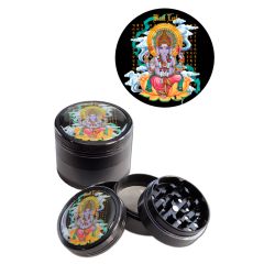 Black Leaf - 4-teilig Ganesha Schwarz - Grinder Black Leaf - 4-teilig Ganesha Schwarz - Grinder