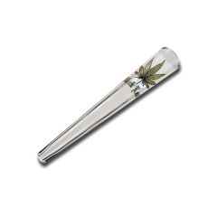 Black Leaf - Chillum Hanfblatt Transparent - Glaspfeife Black Leaf - Chillum Hanfblatt Transparent - Glaspfeife