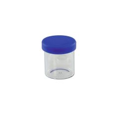 Barattolino in vetro trasparente da 10 ml con coperchio in silicone blu Barattolino in vetro trasparente da 10 ml con coperchio in silicone blu
