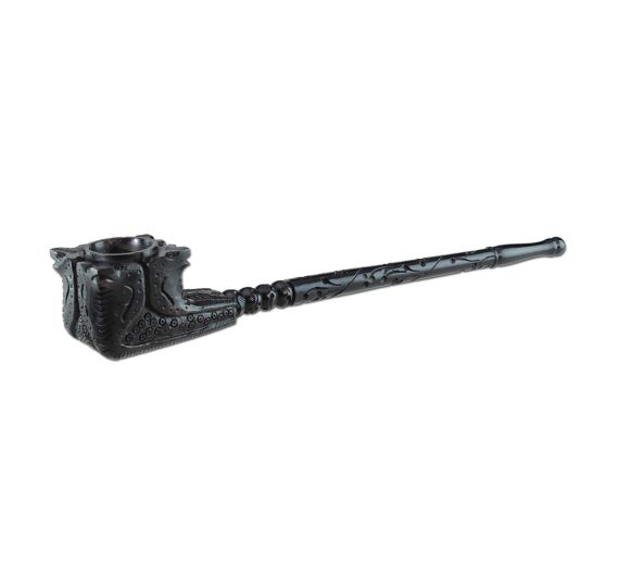 Ebenholz Schwarz gemustert - Holzpfeife Ebenholz Schwarz gemustert - Holzpfeife