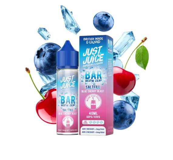 Just Juice Bar Below Zero Saltfill - Blue Cherry Blast - 40/60ml Liquid (Shortfill) Just Juice Bar Below Zero Saltfill - Blue Cherry Blast - 40/60ml Liquid (Shortfill)