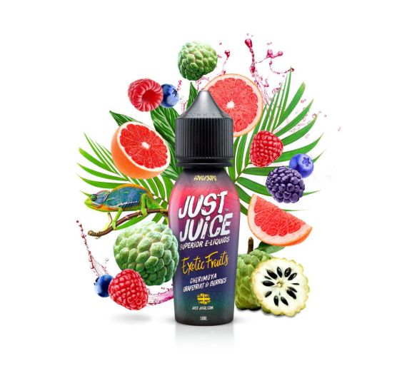Just Juice Exotic Fruits - Cherimoya, Grapefruit & Berries - 50/60ml Liquid (Shortfill) Just Juice Exotic Fruits - Cherimoya, Grapefruit & Berries - 50/60ml Liquid (Shortfill)