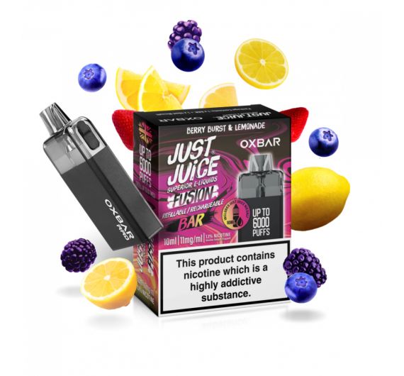Just Juice - X Oxbar RRP - Fusion Berry Burst & Lemonade - POD System (6000 Puff) 11 mg Just Juice - X Oxbar RRP - Fusion Berry Burst & Lemonade - POD System (6000 Puff) 11 mg
