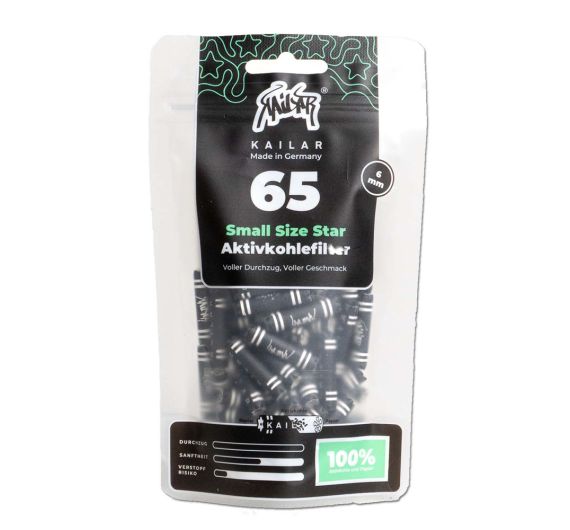 Kailar - Activekohlefilter Small Size Star 6mm Schwarz