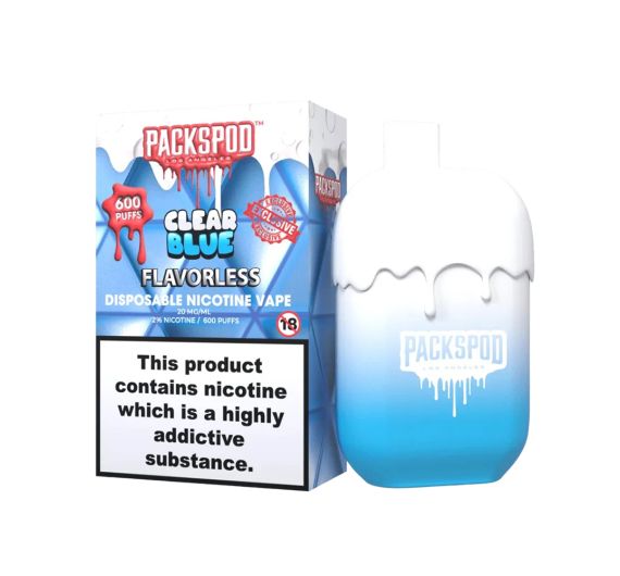 PackSpod 600 Einweg Vape Pen Clear Blue