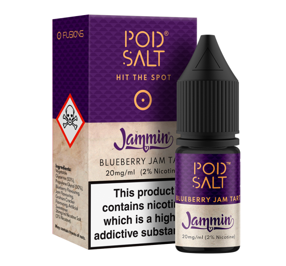 Pod Salt Fusion - Blueberry Jam Tart - 10ml Liquid (Nik-Salz) Pod Salt Fusion - Blueberry Jam Tart - 10ml Liquid (Nik-Salz)