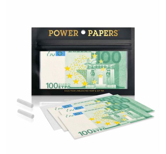 Power Papers 100 Euro - Super King Size Papers + Tips Box Power Papers 100 Euro - Super King Size Papers + Tips Box