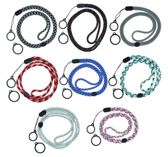 Verstellbares rundes Lanyard mit 2 Silikonringen