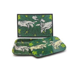 Puff Puff Pass It - Matte und Metalltablett mit Deckel - Grün Puff Puff Pass It - Matte und Metalltablett mit Deckel - Grün