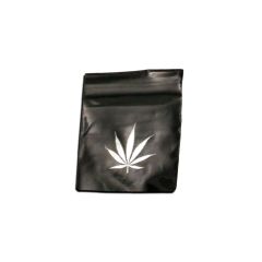 Schnellverschlussbeutel silbernes Hanfblatt 40x60mm 100Stk Schnellverschlussbeutel silbernes Hanfblatt 40x60mm 100Stk