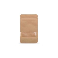 Standbodenbeutel Kraftpapier mit Fenster für 100ml Standbodenbeutel Kraftpapier mit Fenster für 100ml