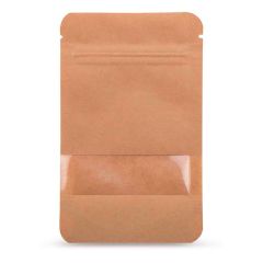 Standbodenbeutel Kraftpapier mit Fenster für 500ml Standbodenbeutel Kraftpapier mit Fenster für 500ml