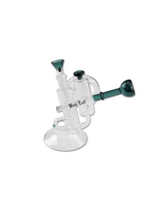 Black Leaf - Glas Bubbler - Trompete/Meergrün Black Leaf - Glas Bubbler - Trompete/Meergrün