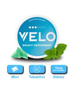 VELO - Bright Peppermint - Nicotine Pouches - 16mg VELO - Bright Peppermint - Nicotine Pouches - 16mg