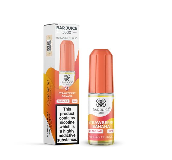 Bar Juice 5000 - Strawberry Banana - 10ml Liquid (Nik-Salz)