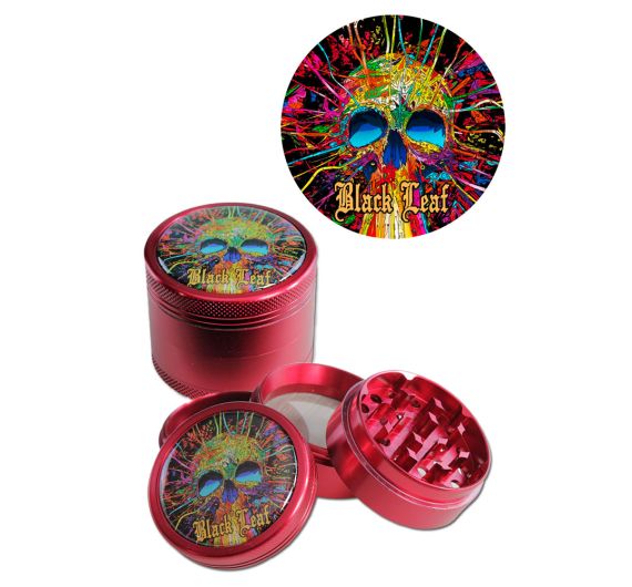 Black Leaf - 4-teilig Cyber Skull Rot - Grinder Black Leaf - 4-teilig Cyber Skull Rot - Grinder