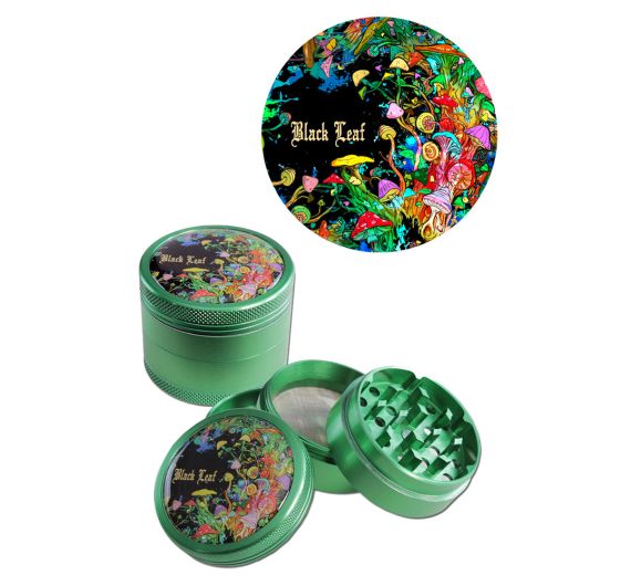 Black Leaf - 4-teilig Mushroom Grün - Grinder