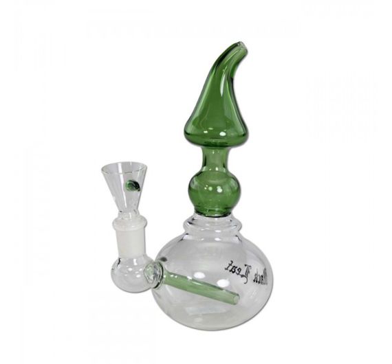 Black Leaf - Glas Bubbler - Grün