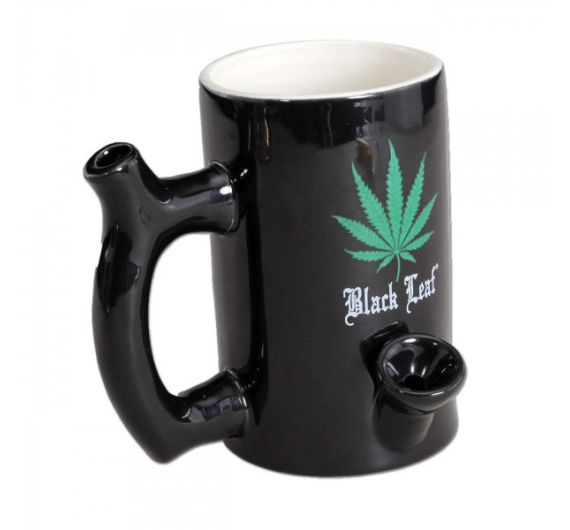 Black Leaf - Keramik Bubbler - Tasse
