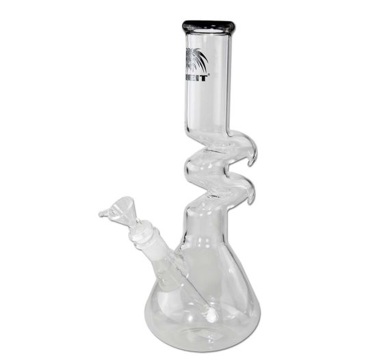 Breit - Glas Bubbler - ZickZack