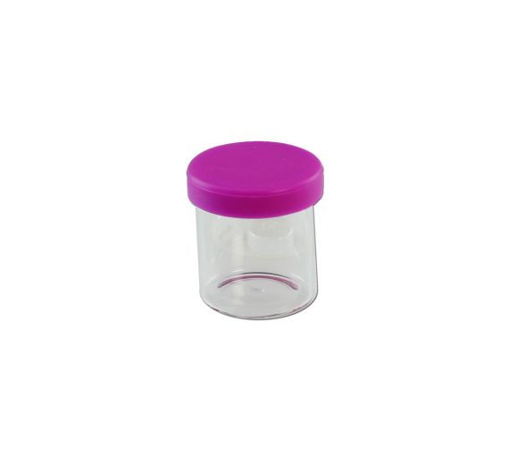 Glasdose klar mit Silikondeckel 10ml Violett