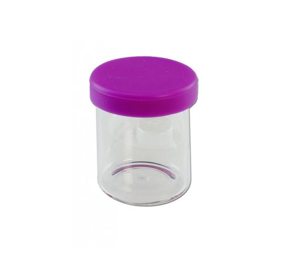 Glasdose klar mit Silikondeckel 20ml Violett