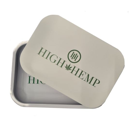 High Hemp - Mischschale - Metall Tablett mit Deckel - Natural