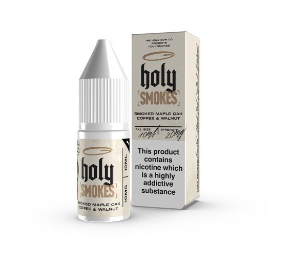 Holy Cow SMOKES - Smoked Maple Oak Coffee & Walnut - 10ml Liquid (Nik Salz) Holy Cow SMOKES - Smoked Maple Oak Coffee & Walnut - 10ml Liquid (Nik Salz)