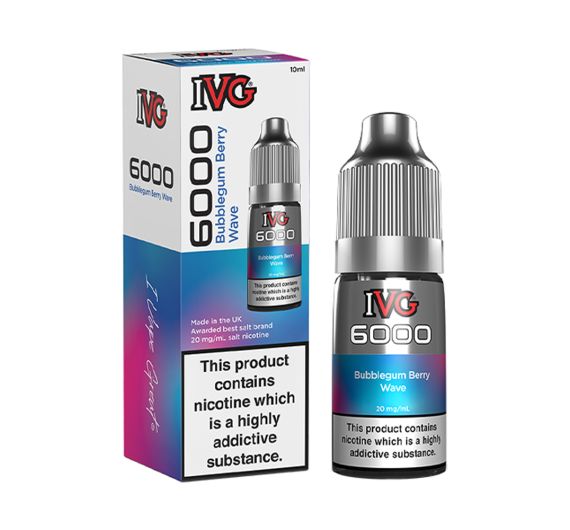 IVG 6000 - Bubblegum Berry Wave - 10ml Liquid (Nik-Salz) IVG 6000 - Bubblegum Berry Wave - 10ml Liquid (Nik-Salz)
