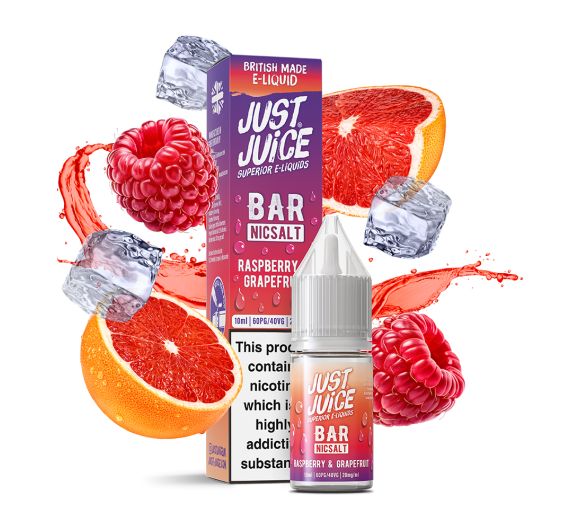 Just Juice Bar - Raspberry & Grapefruit - 10ml Liquid (Nik-Salz) Just Juice Bar - Raspberry & Grapefruit - 10ml Liquid (Nik-Salz)