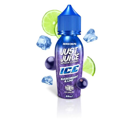 Just Juice Ice - Blackcurrant & Lime - 50/60ml Liquid (Shortfill) Just Juice Ice - Blackcurrant & Lime - 50/60ml Liquid (Shortfill)