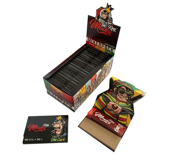 Monkey King - Mixerpack 1¼ + Tips + Tray ungebleicht - Assortiert Monkey King - Mixerpack 1¼ + Tips + Tray ungebleicht - Assortiert