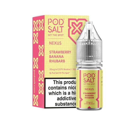 Pod Salt Nexus - Strawberry Banana Rhubarb - 10ml Liquid (Nik-Salz)