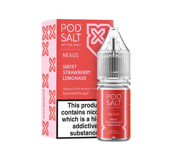 Pod Salt Nexus - Sweet Strawberry Lemonade - 10ml Liquid (Nik-Salz)