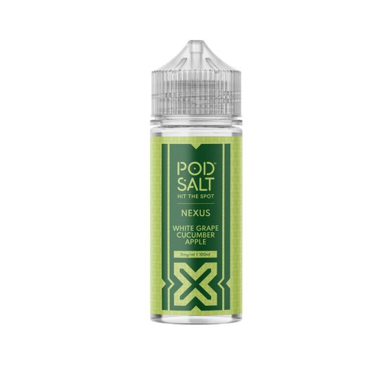 Pod Salt Nexus - White Grape Cucumber Apple - 100/120ml Liquid (Shortfill)