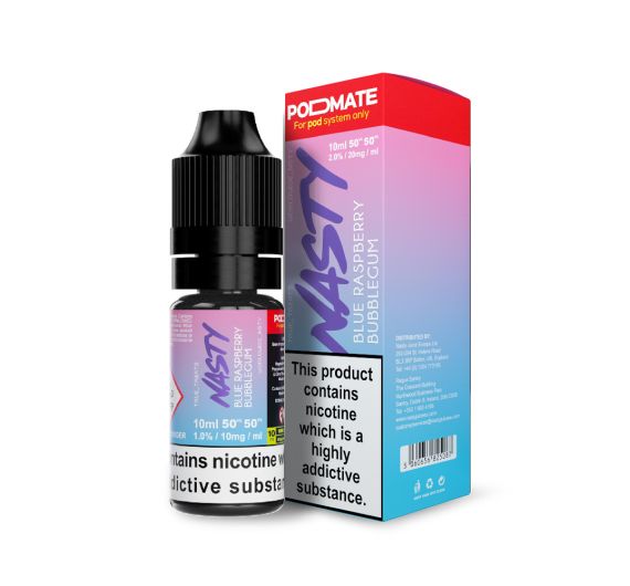 Nasty Juice PodMate - Blue Raspberry Bubblegum - 10ml Liquid (Nik-Salz)