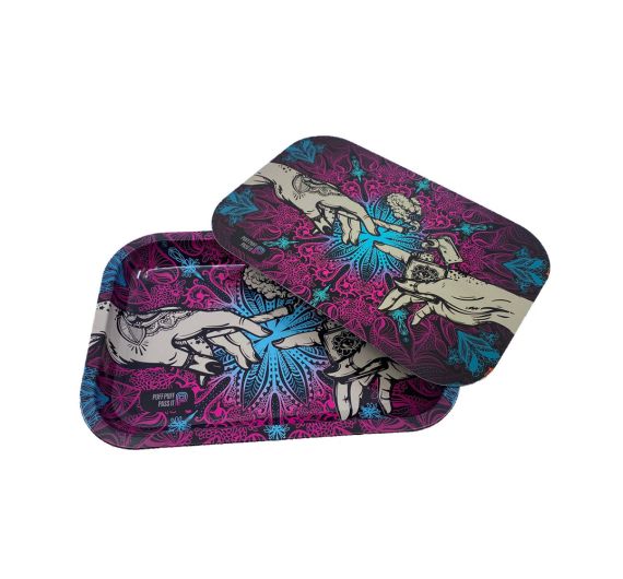 Puff Puff Pass It - Mischschale - Metalltablett mit Deckel - Pink