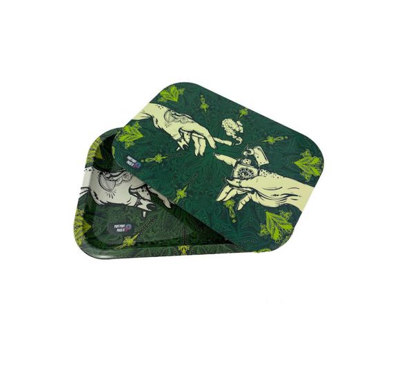 Puff Puff Pass It - Mischschale - Metalltablett mit Deckel - Grün