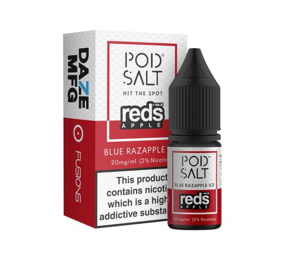 Pod Salt Fusion - Reds Apple Blue Razapple Ice - 10ml Liquid (Nik-Salz)