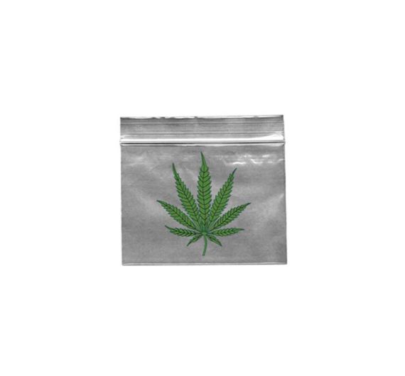 Schnellverschlussbeutel Klar Hanfblatt 40x60mm 100Stk