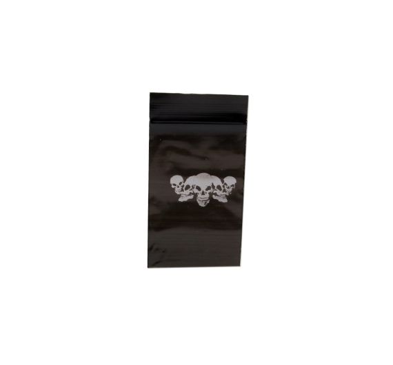 Schnellverschlussbeutel Schwarz Skull 40x60mm 100Stk Schnellverschlussbeutel Schwarz Skull 40x60mm 100Stk