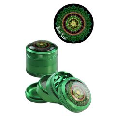 Black Leaf - 4-teilig Mandala Grün - Grinder Black Leaf - 4-teilig Mandala Grün - Grinder