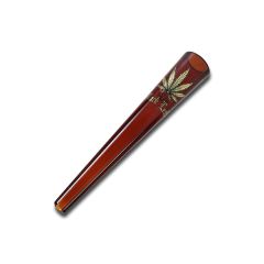 Black Leaf - Chillum Hanfblatt Amber - Glaspfeife Black Leaf - Chillum Hanfblatt Amber - Glaspfeife