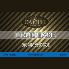 Dampfi Liquid Base - 500ml - 80-20 Dampfi Liquid Base - 500ml - 80-20