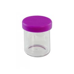 Glasdose klar mit Silikondeckel 20ml Violett Glasdose klar mit Silikondeckel 20ml Violett