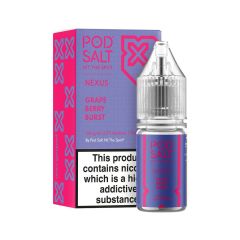 Pod Salt Nexus - Grape Berry Burst - 10ml Liquid (Nik-Salz) Pod Salt Nexus - Grape Berry Burst - 10ml Liquid (Nik-Salz)